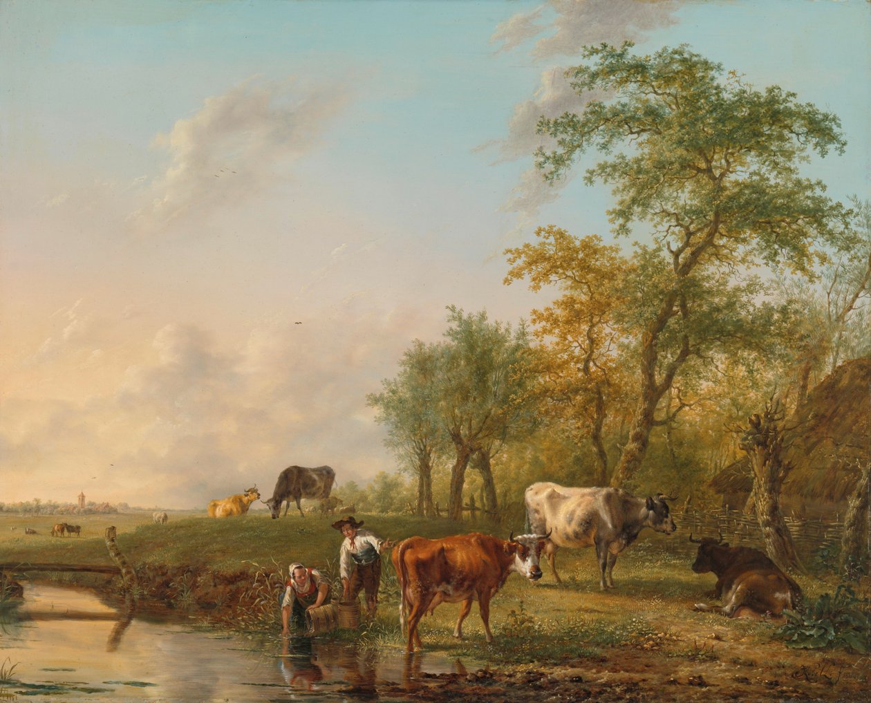 Landschap met vee door Jan II Kobell