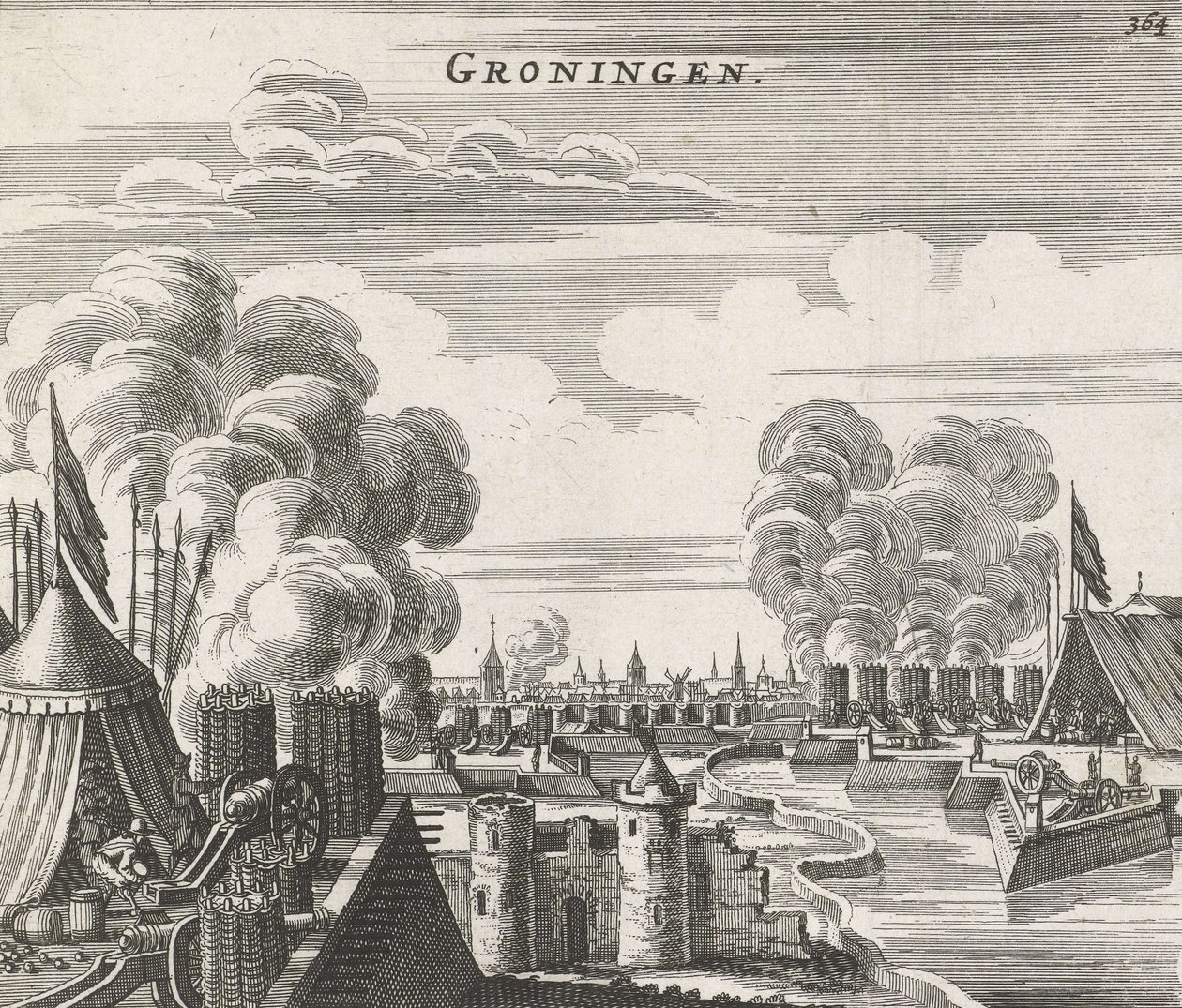 Beleg van Groningen - Siege of Groningen (1594) door Jan Janssonius