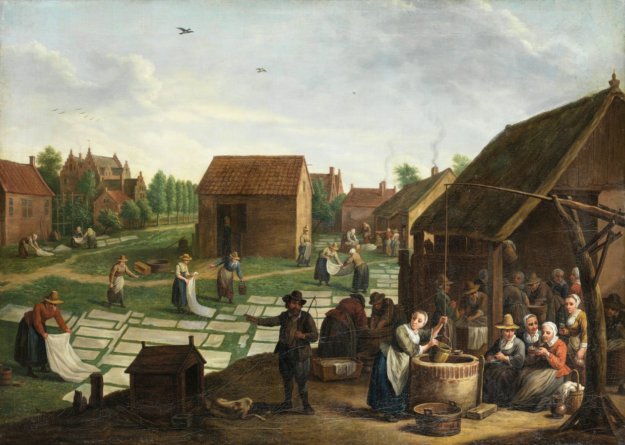 Jan Josef Horemans (II) Bleachfield door Jan Josef Horemans the Younger