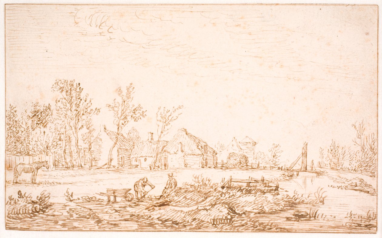 Een kanaal nabij een dorp door Jan Josefsz van Goyen