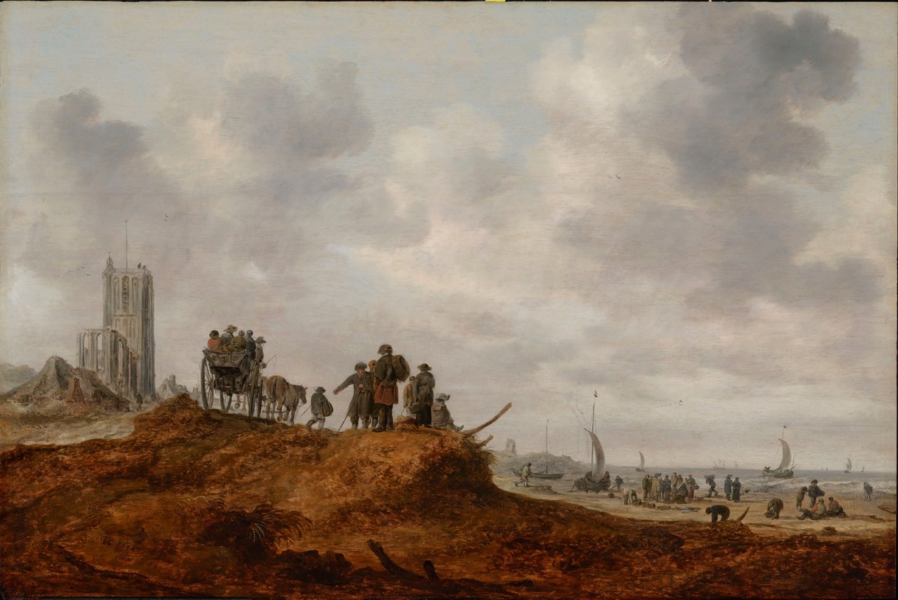 De Oude Kerk in Egmond aan Zee door Jan Josephsz van Goyen