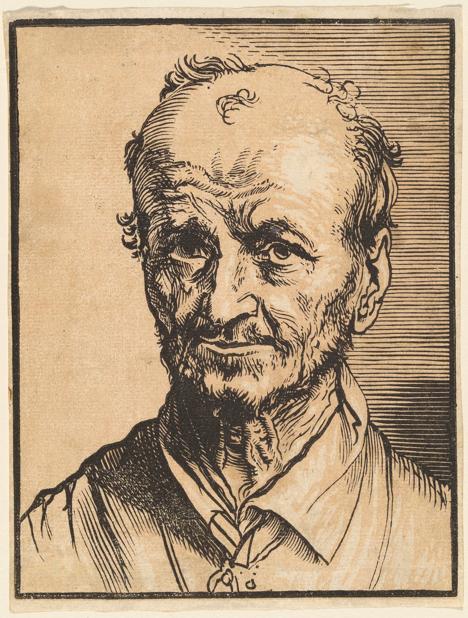 Buste van een man met een kalend hoofd door Jan Lievens