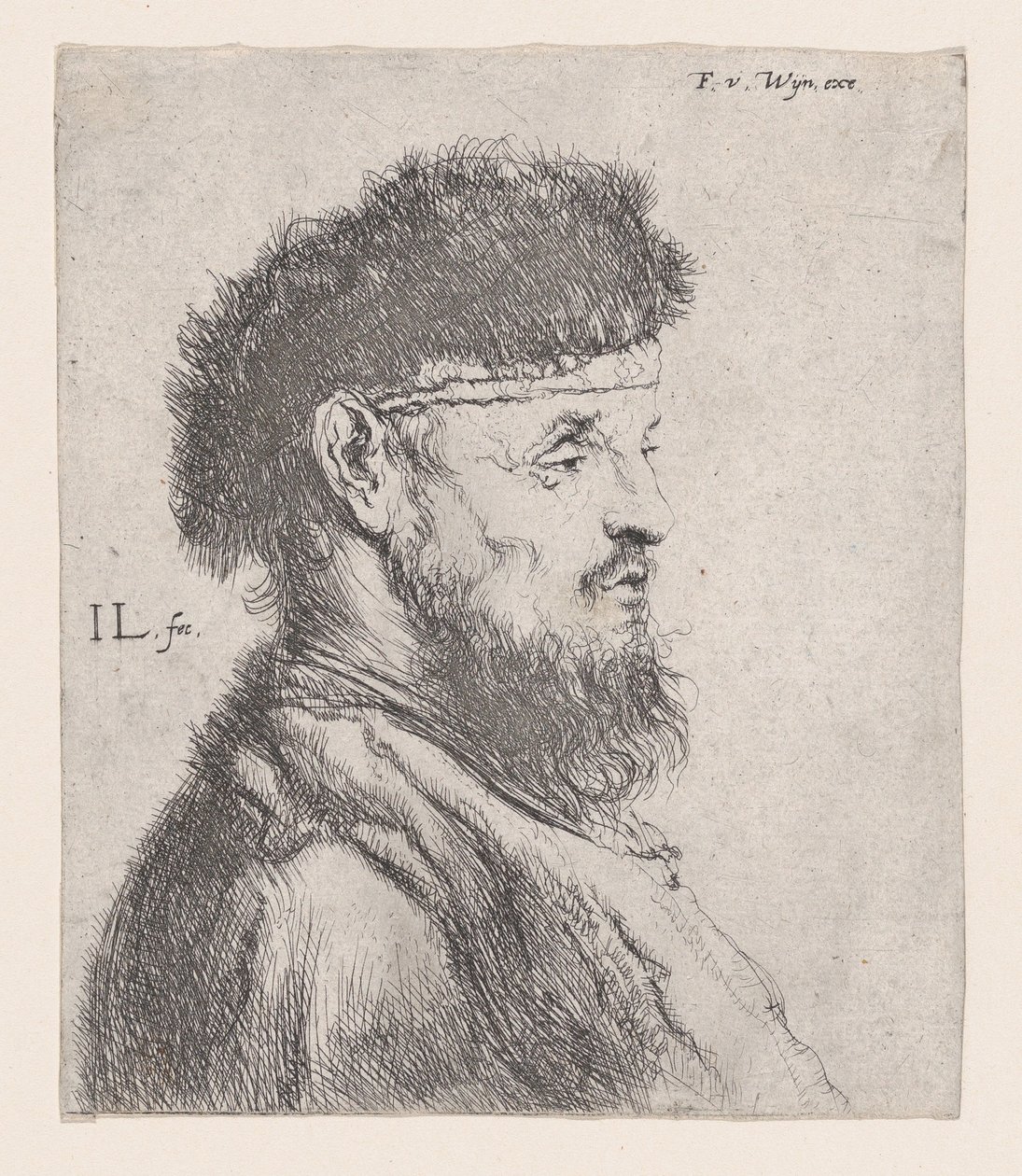 Buste van een man met een bontmuts, 17e eeuw door Jan Lievens