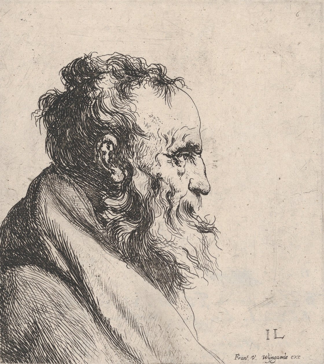 Buste van een oude man door Jan Lievens