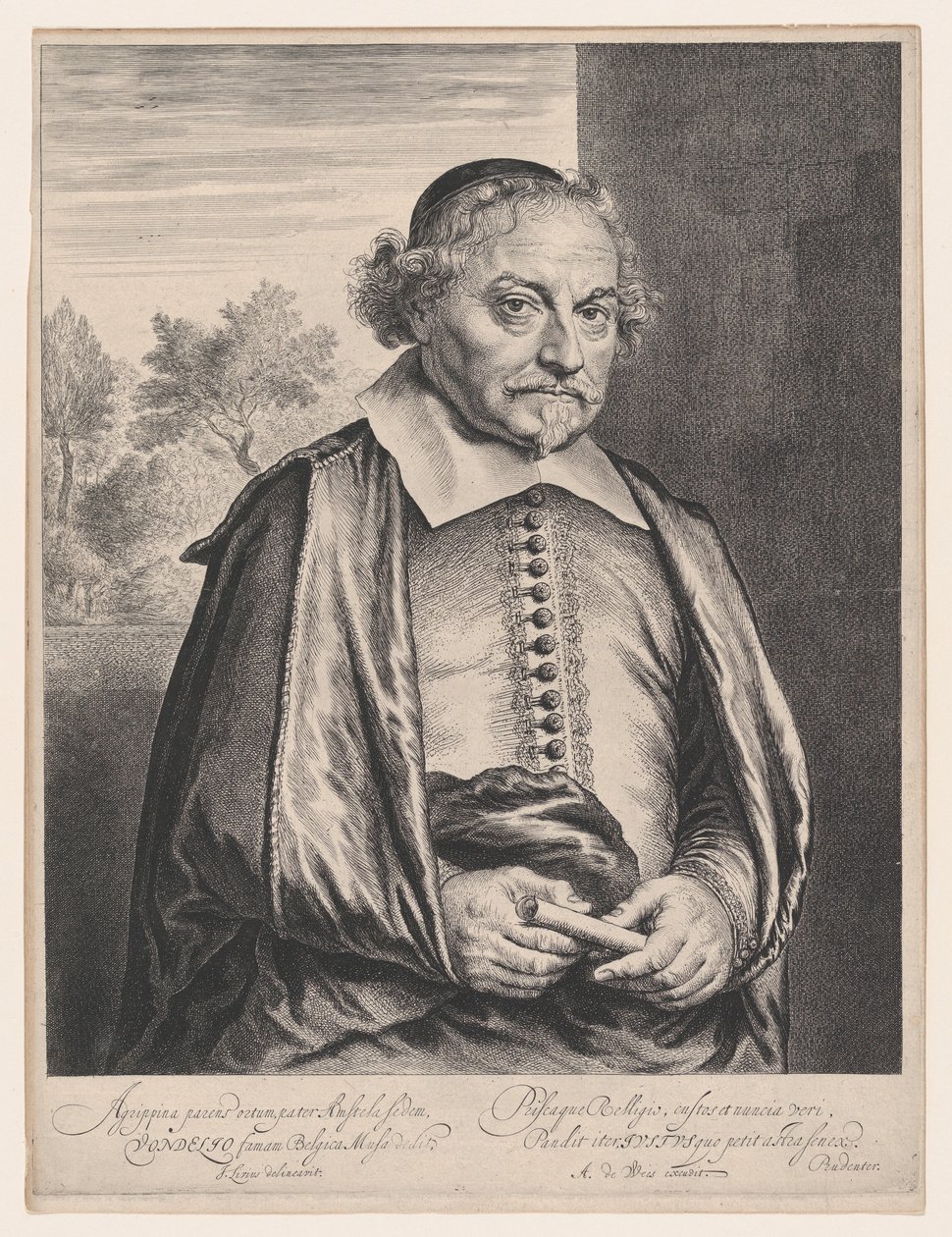 Joost van den Vondel, 17e eeuw door Jan Lievens
