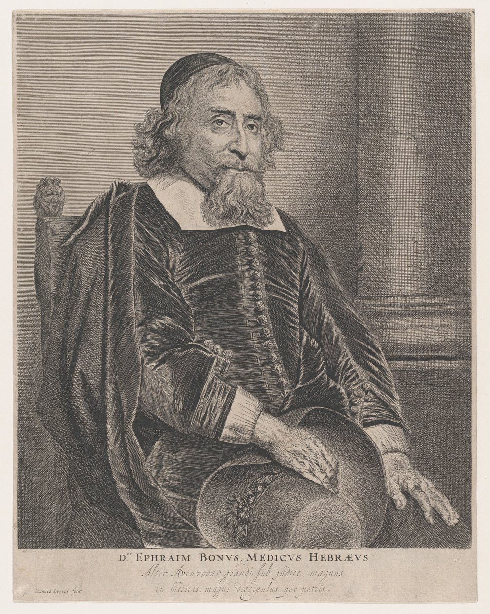 Portret van Ephraim Bonus, arts, 17e eeuw door Jan Lievens