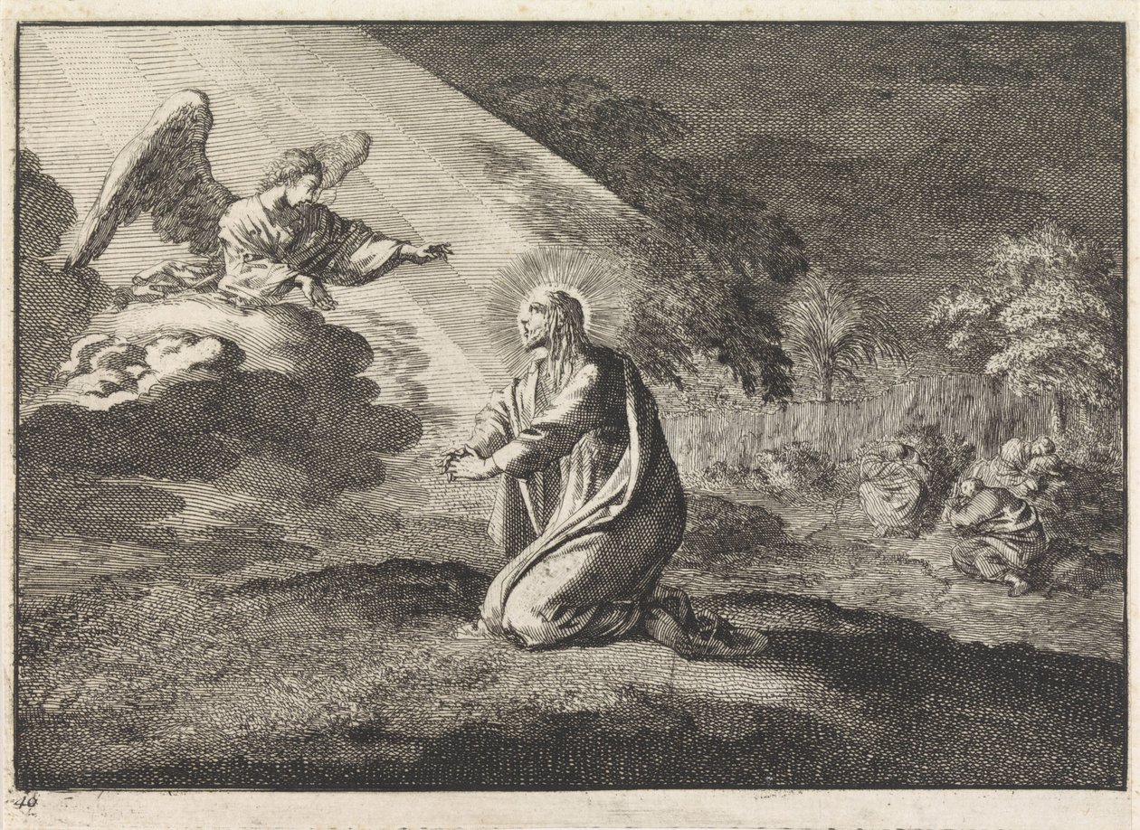 Christus in de hof van Getsemane door Jan Luyken