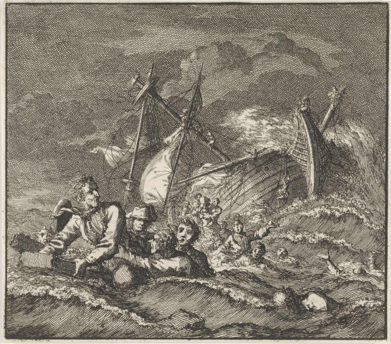 Embleem: schipbreuk door Jan Luyken