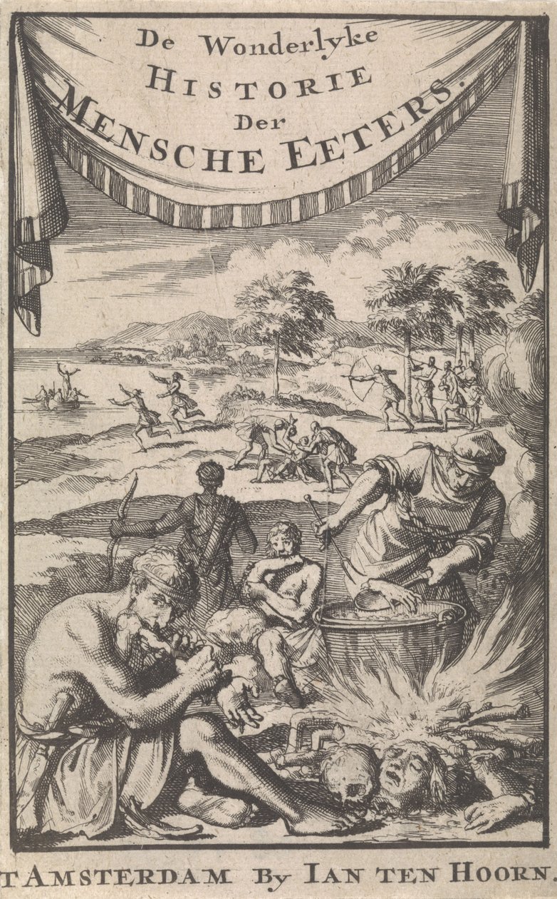 De wonderbaarlijke geschiedenis van menseneters door A. Magyrus, 1696 door Jan Luyken