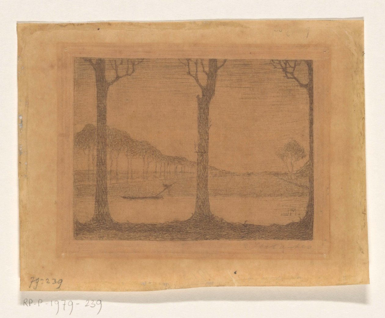 Bomen langs de vaart bij de Woudsterweg door Jan Mankes (signed by artist)