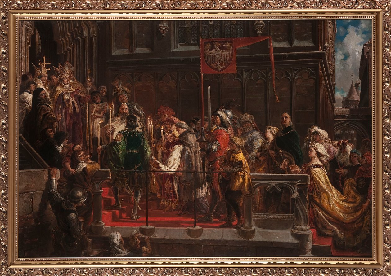 De doop van Władysław Warneńczyk op 18 februari 1425. door Jan Matejko