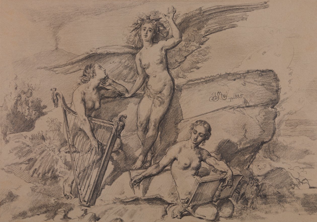 Geschiedenis van de menselijke beschaving - Poëzie, muziek en geschiedenis (schilderij 7) door Jan Matejko