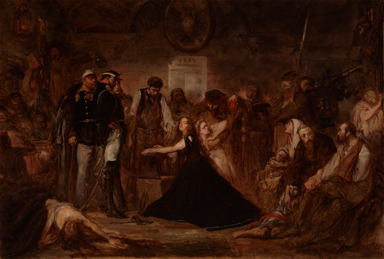 Polonia 1863 (Geketend Polen) door Jan Matejko