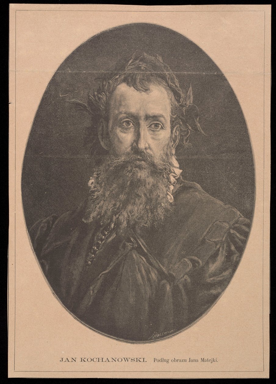 Portret van Jan Kochanowski naar een schilderij van Jan Matejko door Jan Matejko