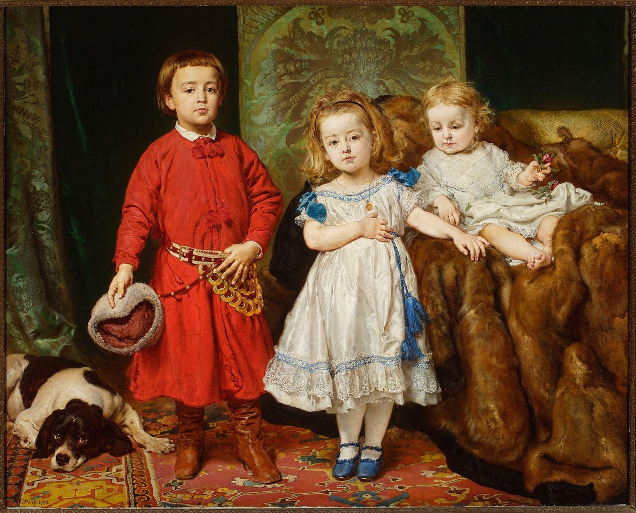 Portret van de drie kinderen van de kunstenaar door Jan Matejko