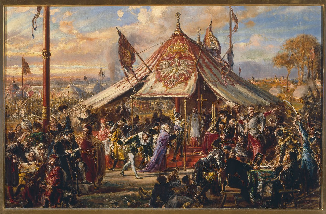 De macht van de Republiek op haar hoogtepunt. Gouden vrijheid. Verkiezing. R.P. 1573 door Jan Matejko