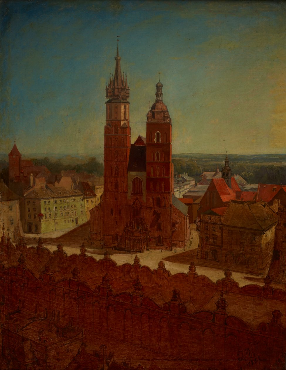 Uitzicht vanaf de stadhuistoren door Jan Matejko