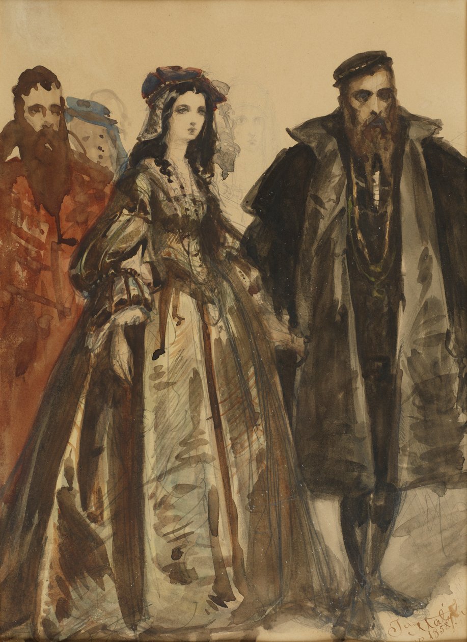 Sigismund August en Barbara door Jan Matejko