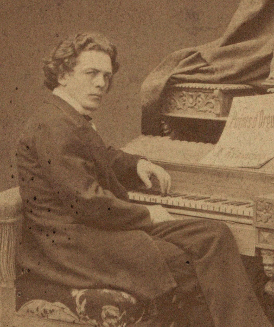 Portret van de componist Anton Rubinstein door Jan Mieczkowski