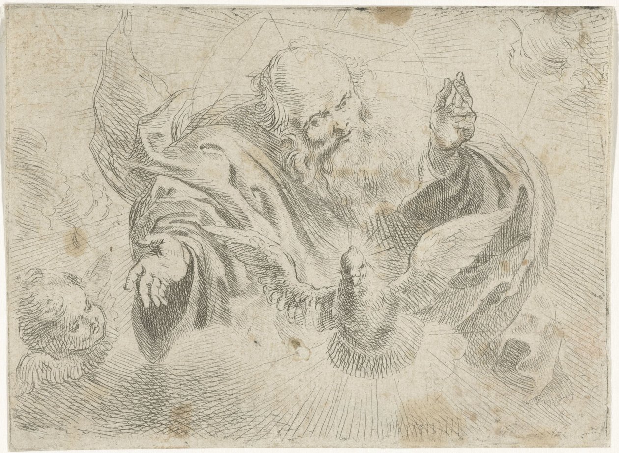 God de Vader met de duif van de Heilige Geest door Jan Miel