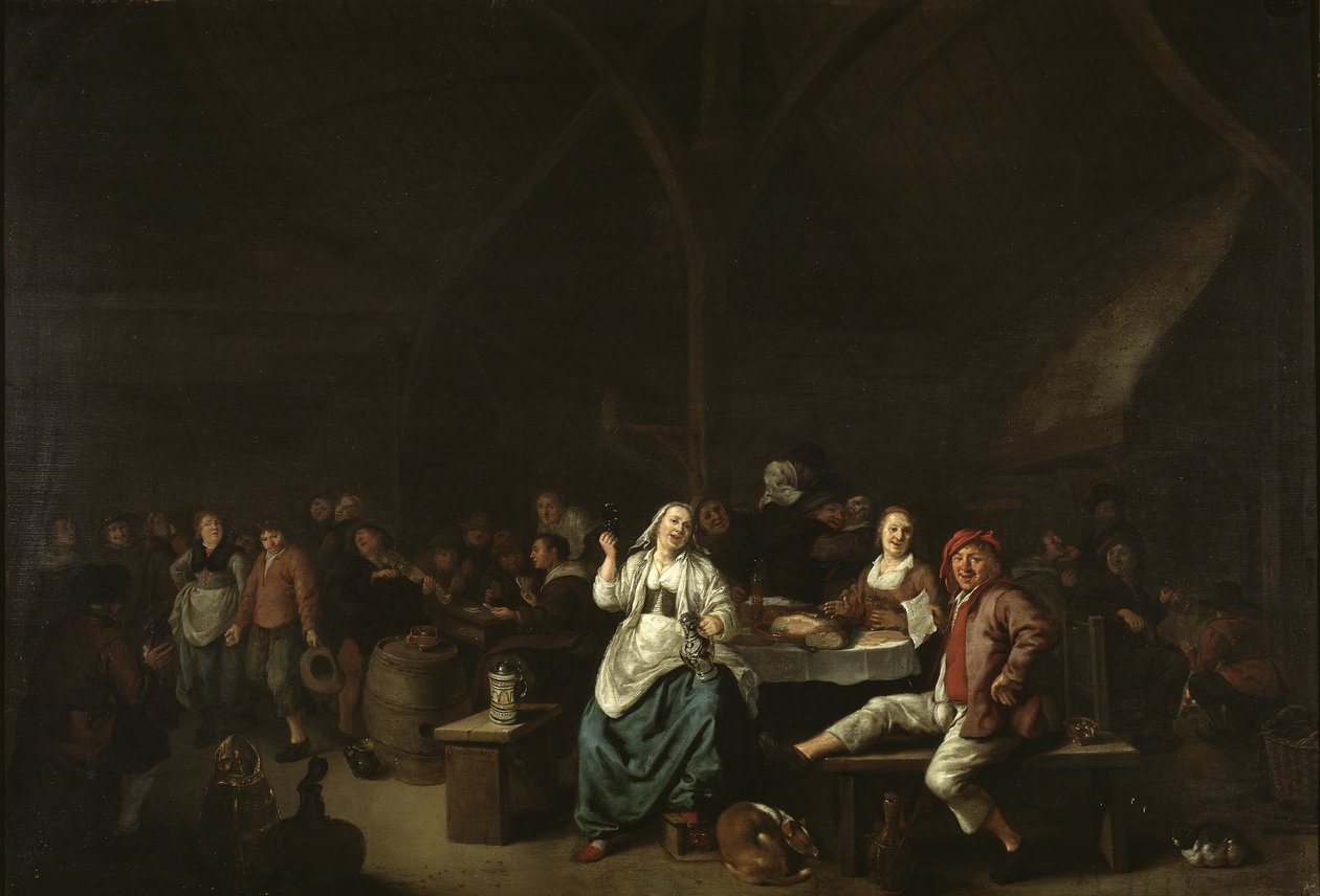 Drinkgelag in een herberg door Jan Miense Molenaer