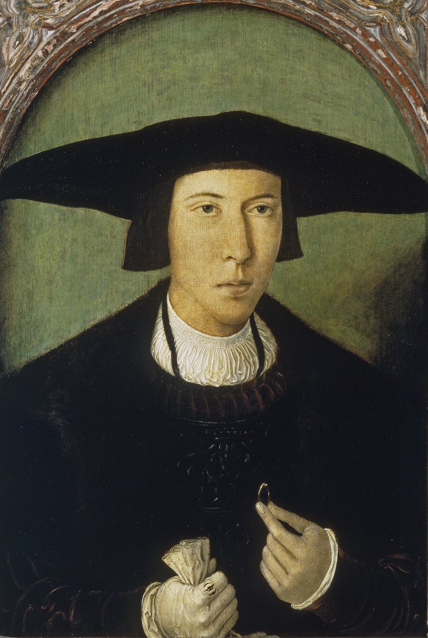 Portret van een Jonge Man door Jan Mostaert