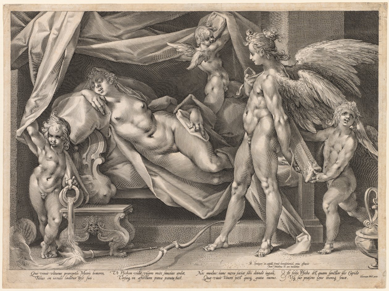 Cupido en Psyche door Jan Muller