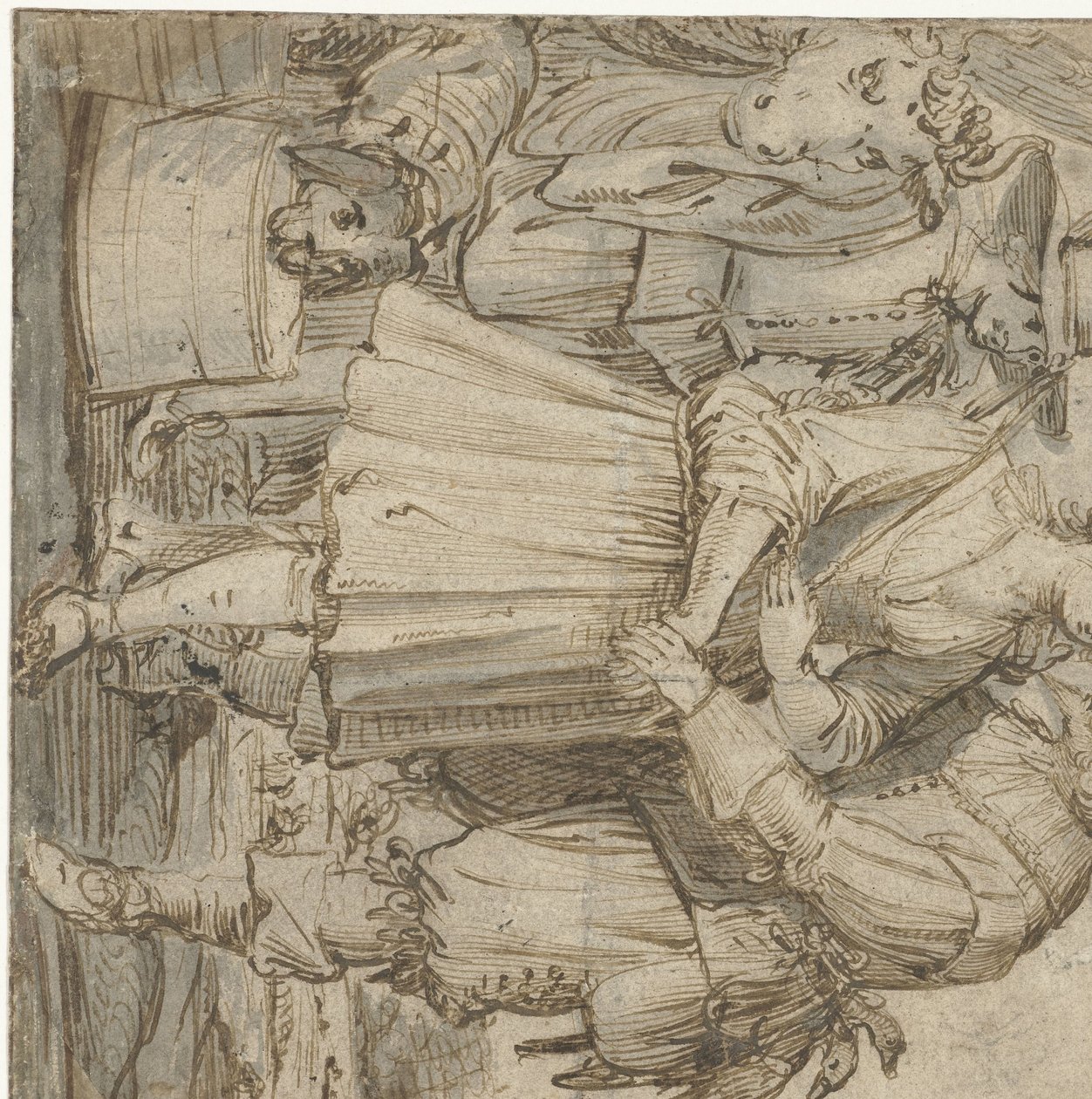 Bedaagde jager en een jonge vrouw door Jan Philipsz. van Bouckhorst