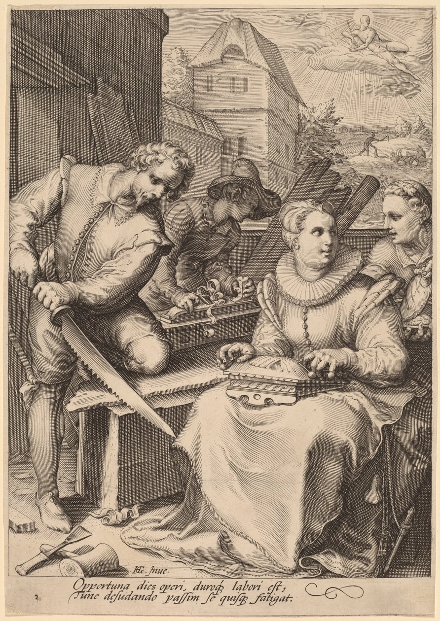 Middag door Jan Pietersz Saenredam, after Hendrik Goltzius