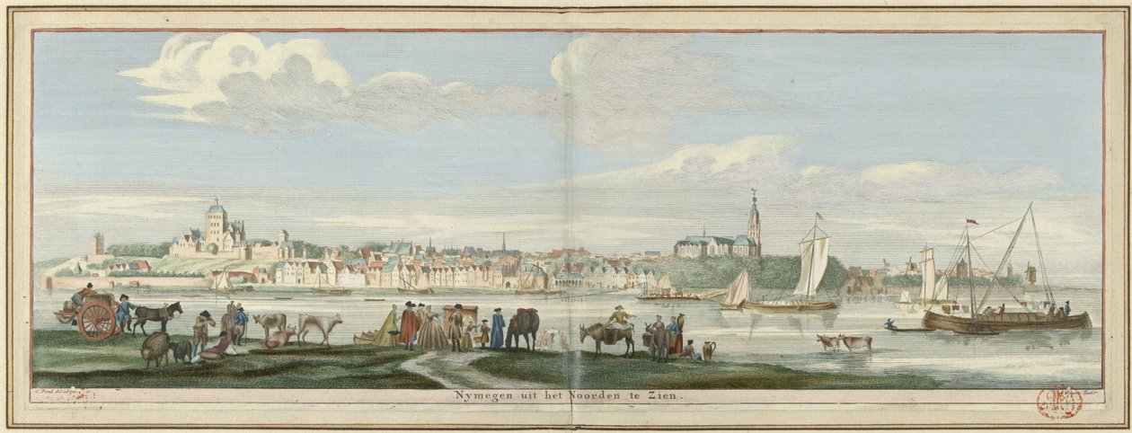 Gezicht op Nijmegen vanuit het noorden door Jan Ruyter