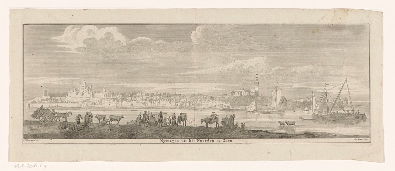 Gezicht op Nijmegen vanuit het noorden door Jan Ruyter