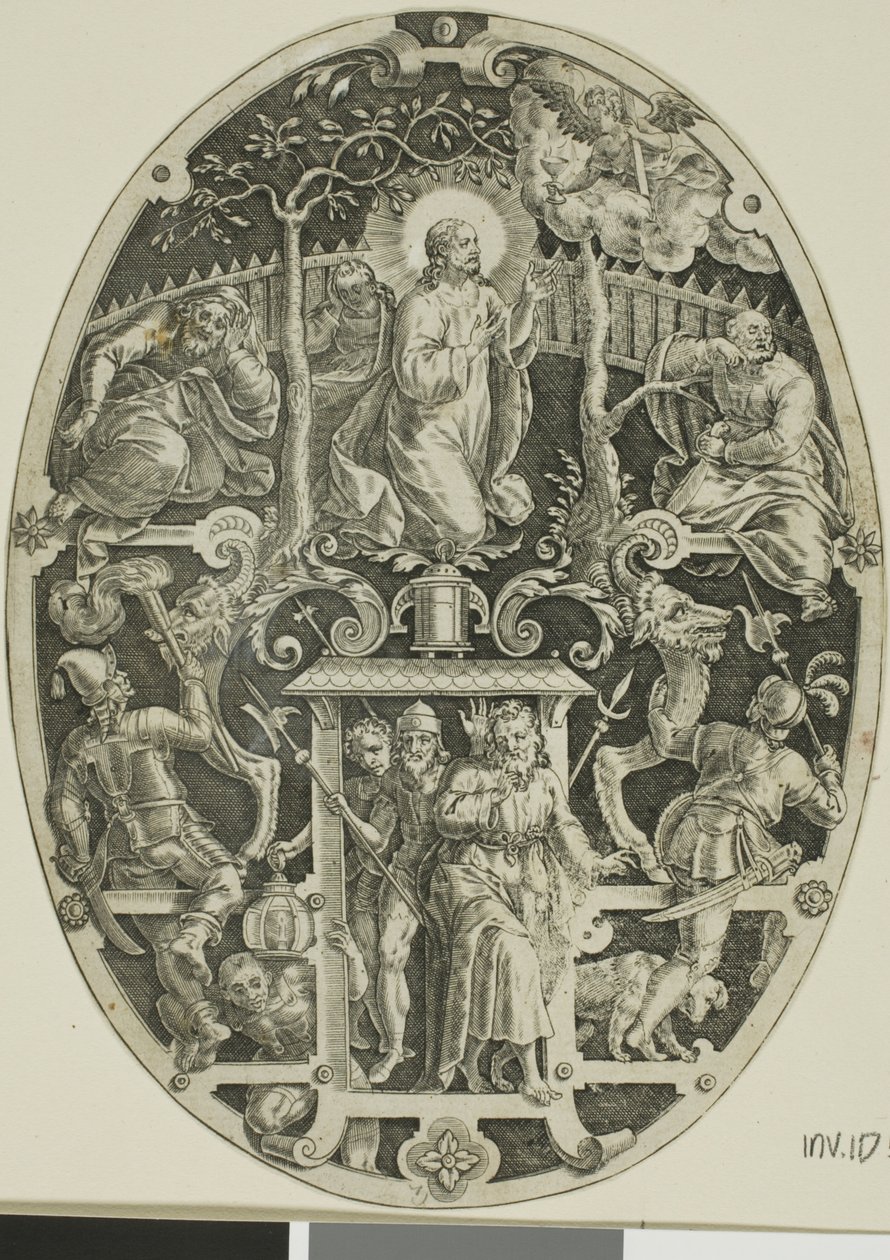 Lijdensweg in de tuin, uit de Passie van Christus door Jan Sadeler I