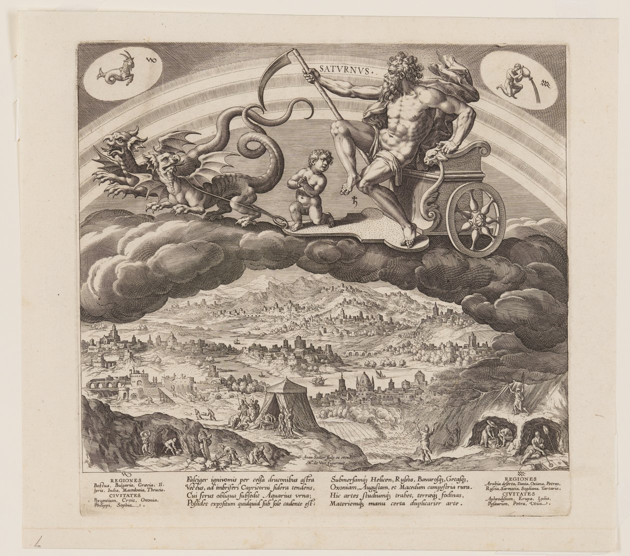 Saturnus, uit De zeven planeten door Jan Sadeler I