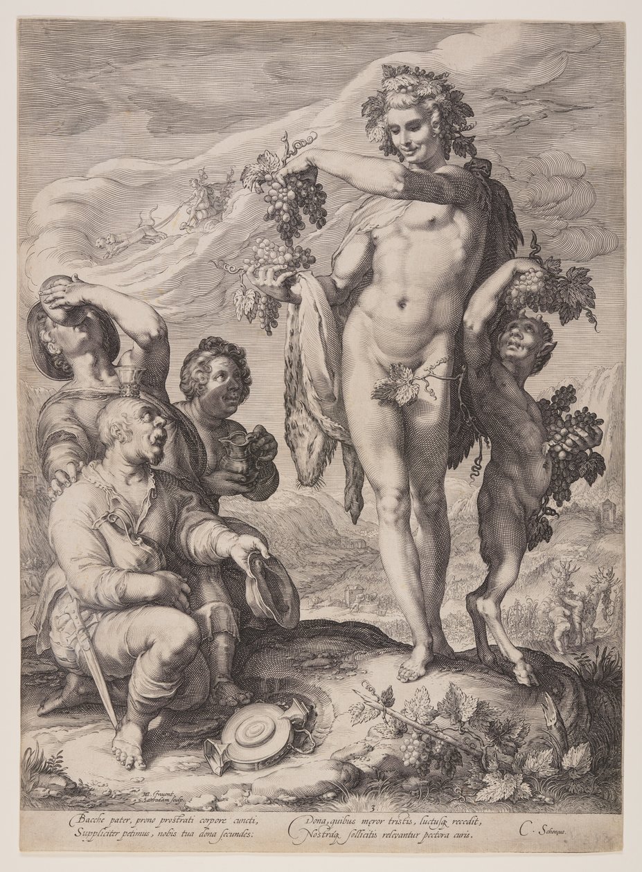 Hulde aan Bacchus door Jan Saenredam