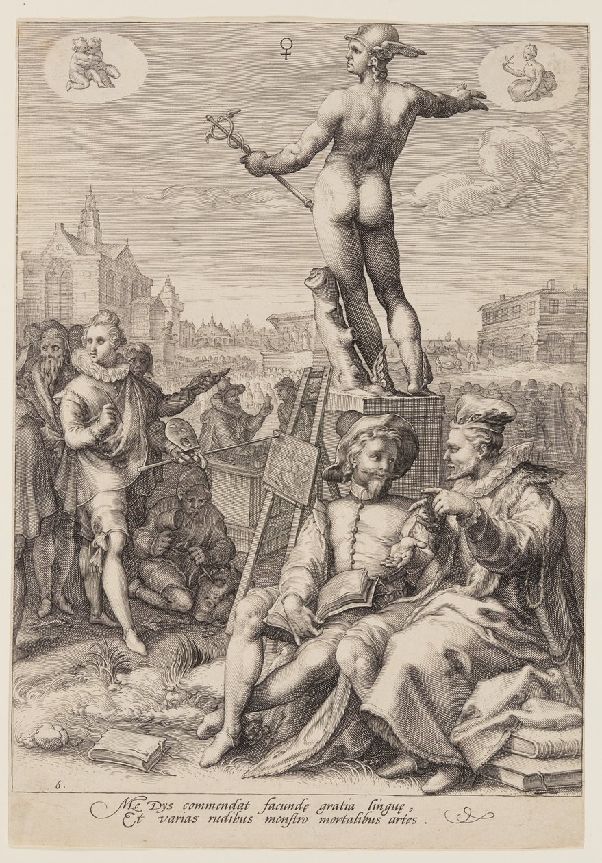 Mercurius die de Kunsten leidt, uit Zeven Planeetgoden door Jan Saenredam