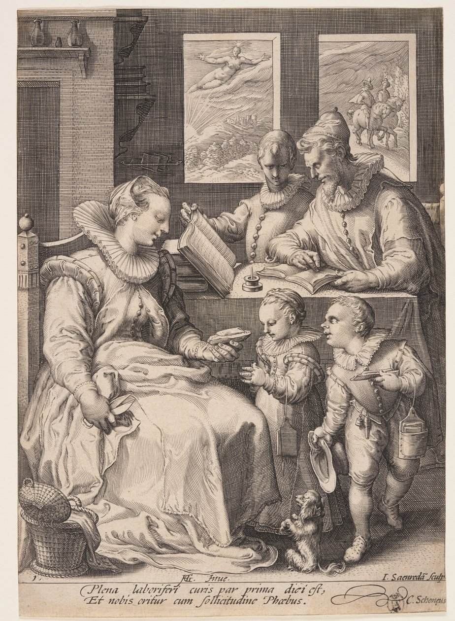 Ochtend, uit De vier momenten van de dag door Jan Saenredam
