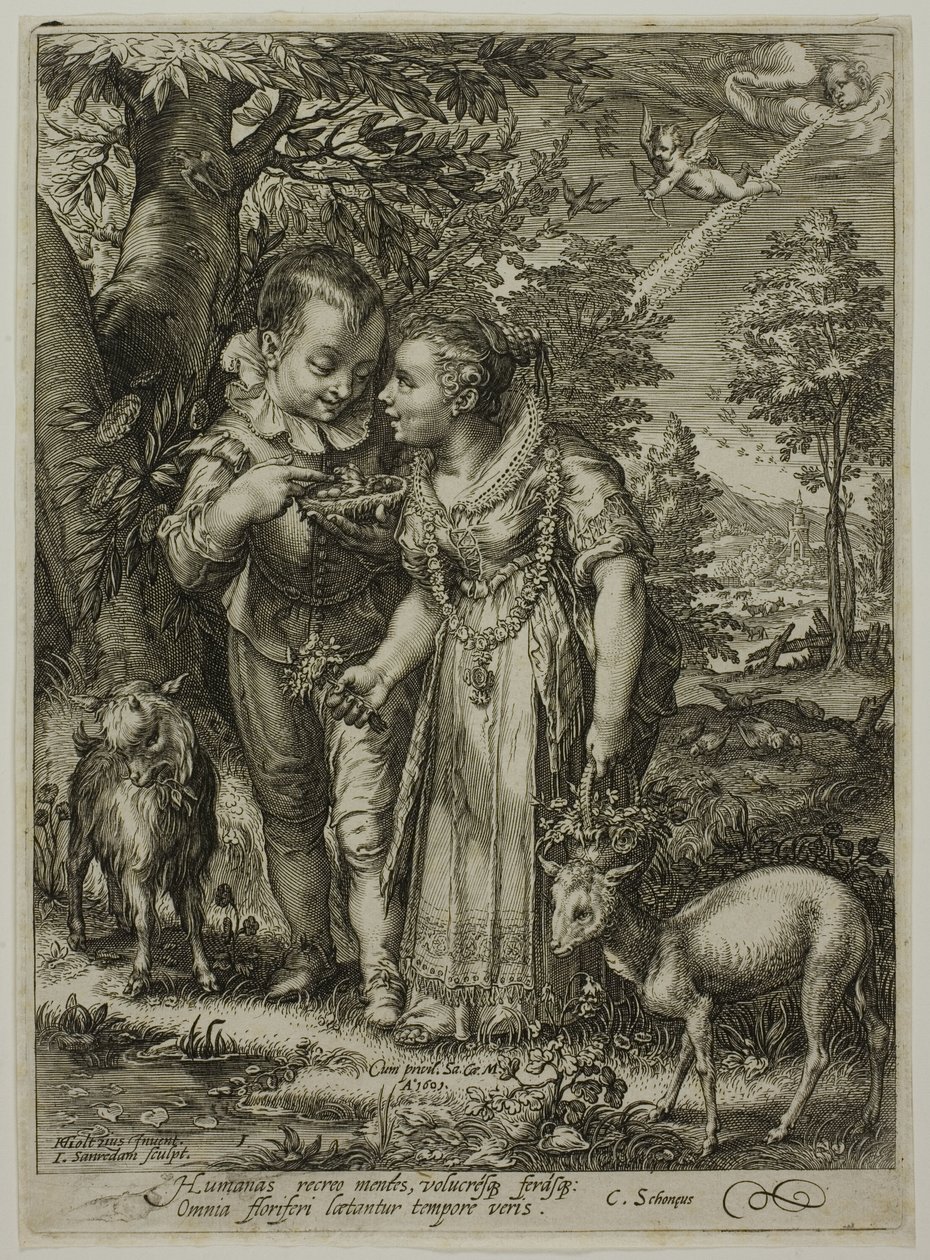 Lente, uit De Vier Seizoenen door Jan Saenredam