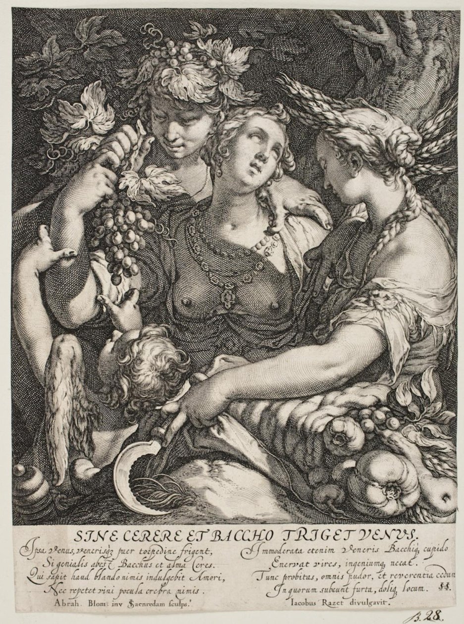De alliantie van Venus met Bacchus en Ceres door Jan Saenredam