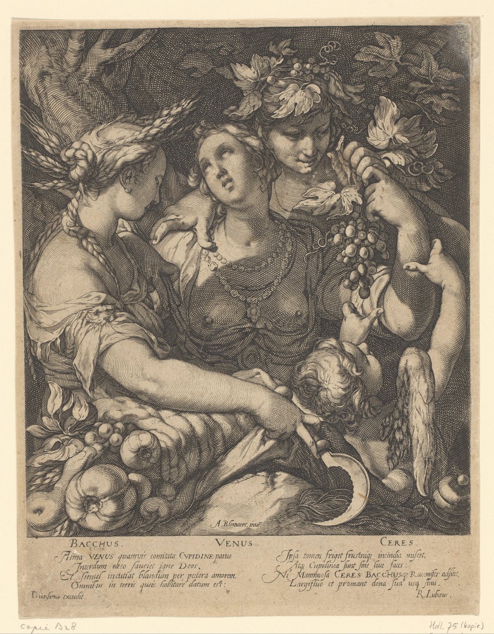 Venus, Bacchus en Ceres door Jan Saenredam