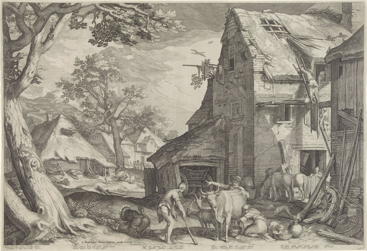 Verloren zoon als varkenshoeder door Jan Saenredam