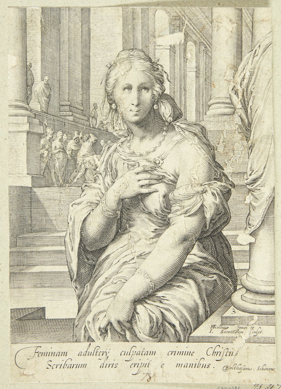 De overspelige vrouw door Jan Saenredam