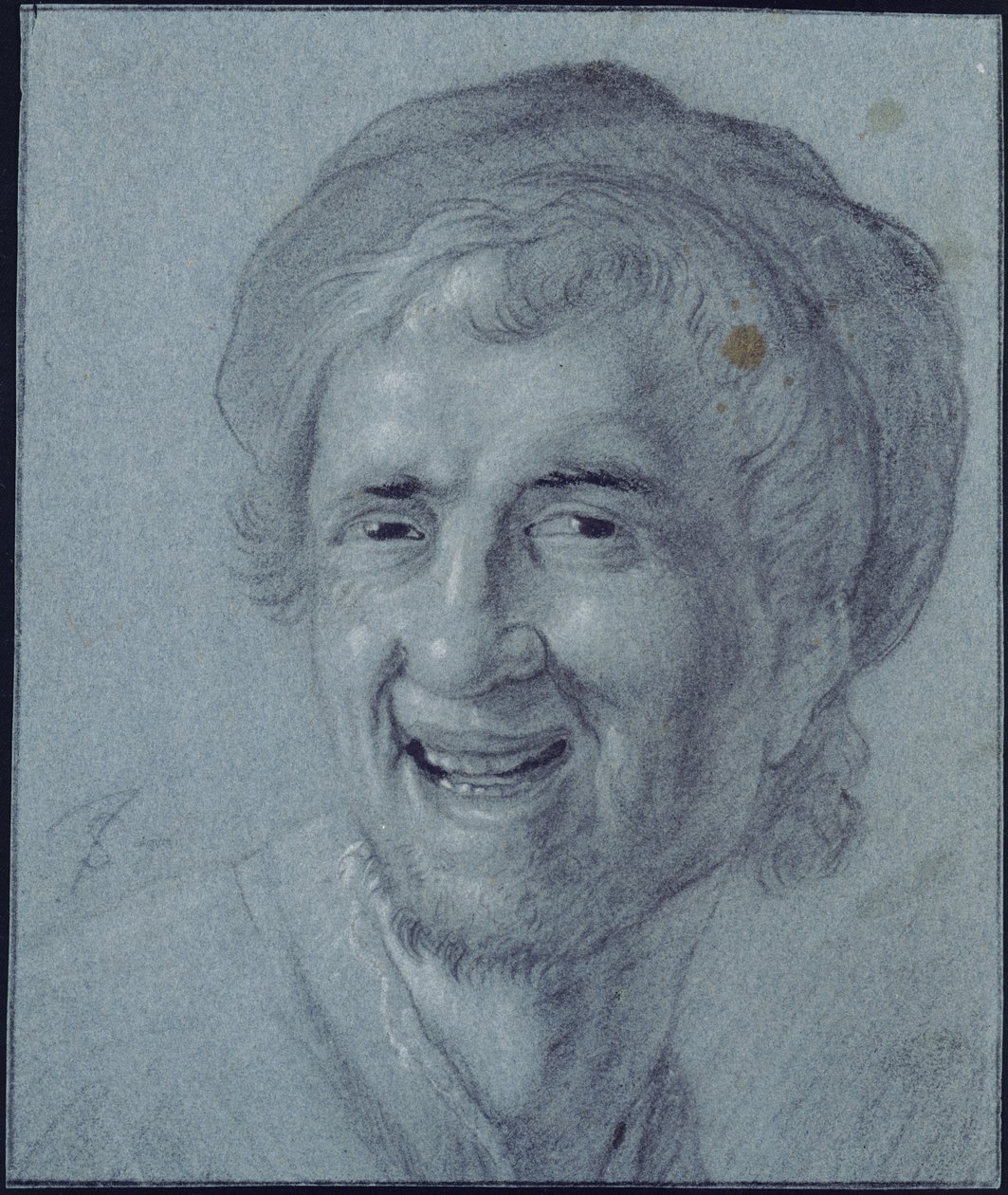 Lachende Rembrandt (kopie naar Rembrandts vroege zelfportret bij F. Stoop in Byfleet) door Jan Steen
