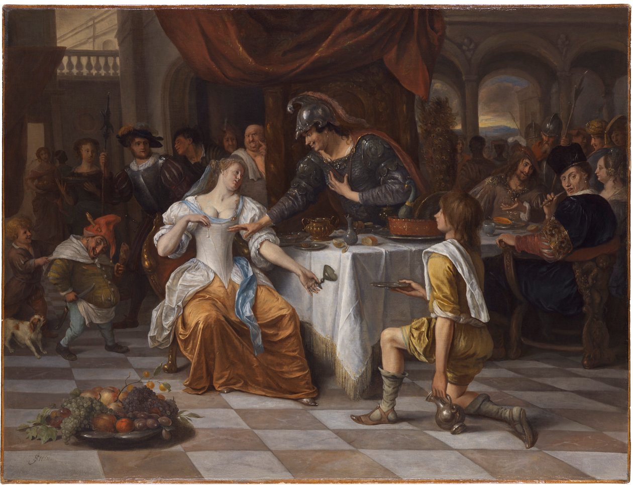 Het banket van Antonius en Cleopatra door Jan Steen