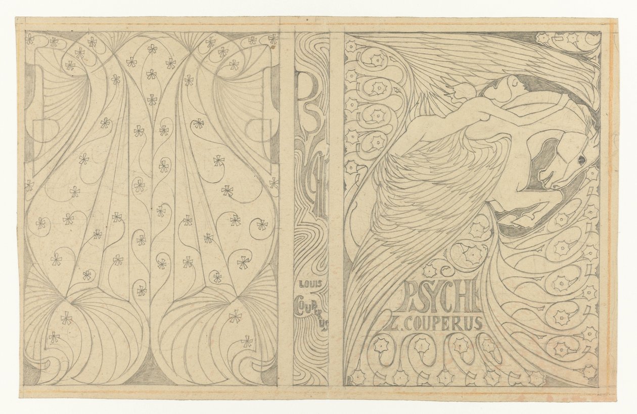 Bandontwerp voor: Louis Couperus, Psyche, 1898 door Jan Toorop
