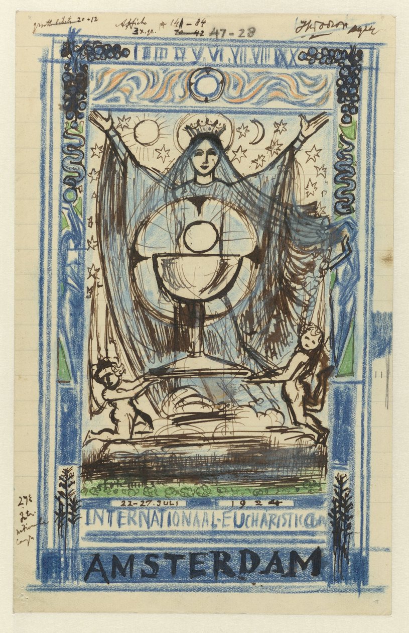 Ontwerp voor een affiche voor het Internationale Eucharistisch Congres gehouden te Amsterdam van 22-27 juli 1924 door Jan Toorop