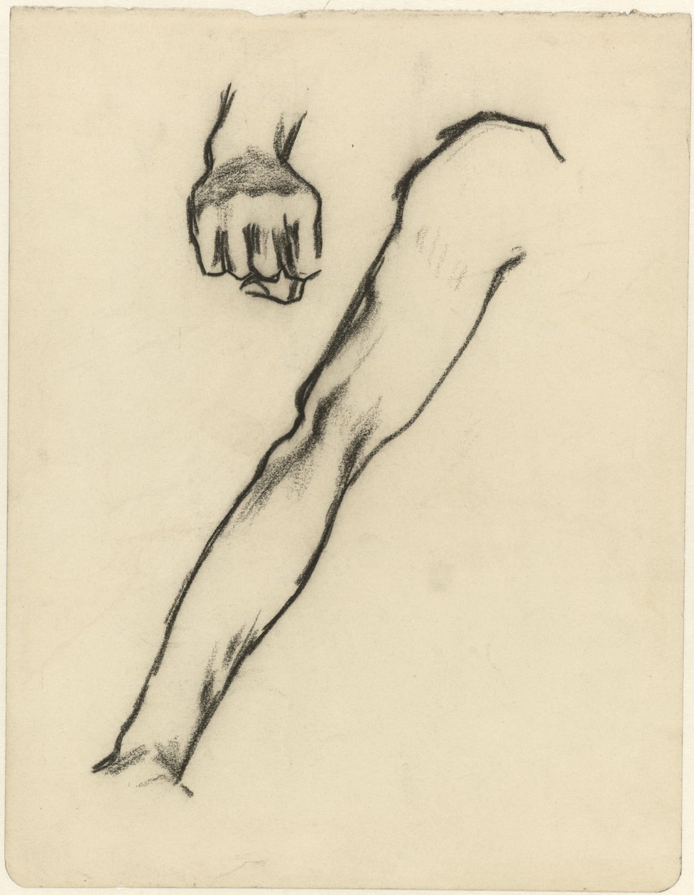 Studieblad met arm en hand door Jan Toorop