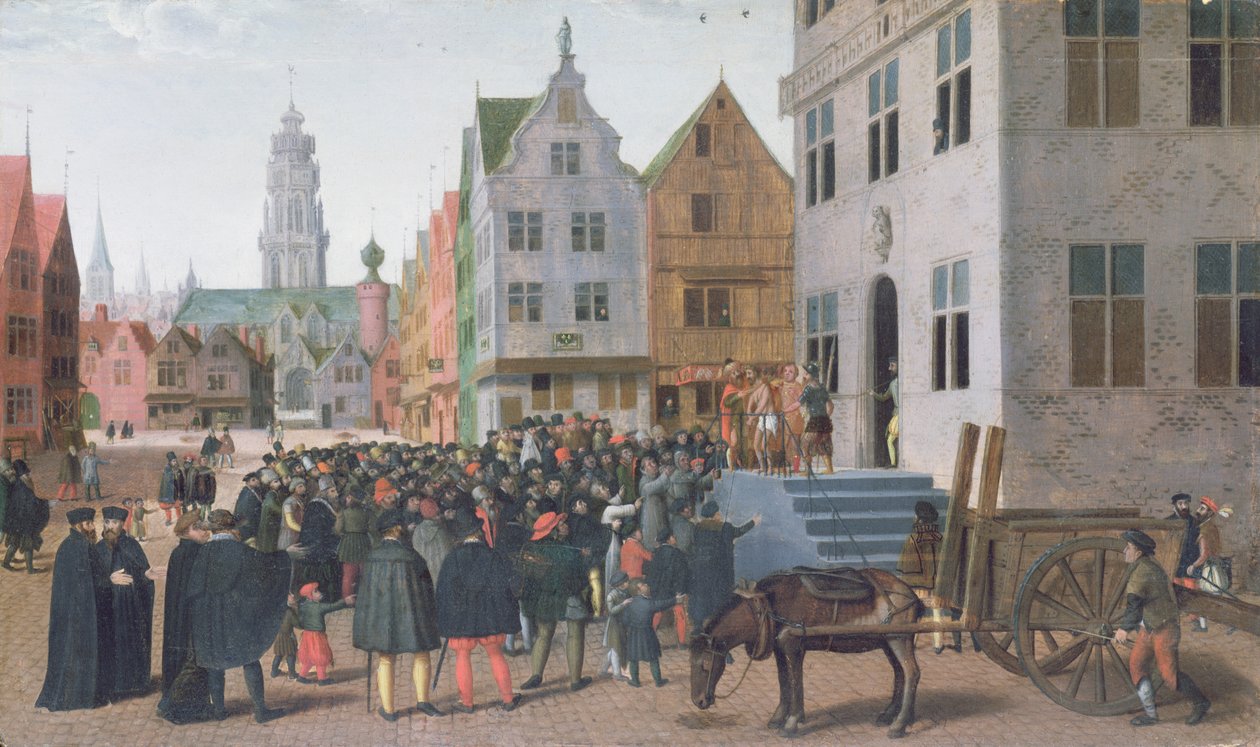 Ecce Homo (Christus Getoond aan het Volk) ca. 1565 (olie op doek) door Jan Van Wechelen