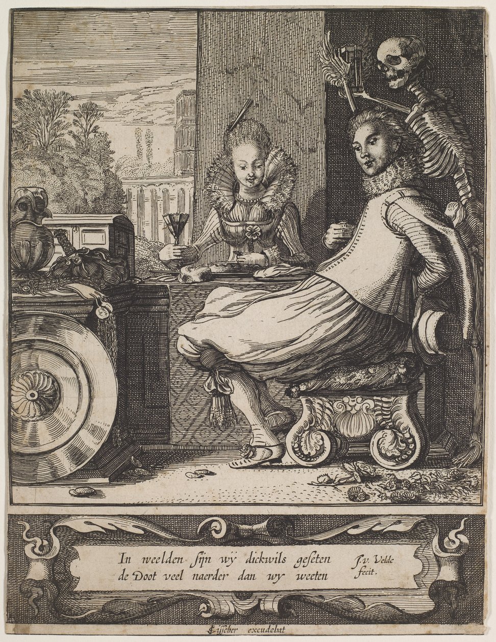 De dood die een paar verrast, c.1618-20 (ets  gravure) door Jan Van de II Velde