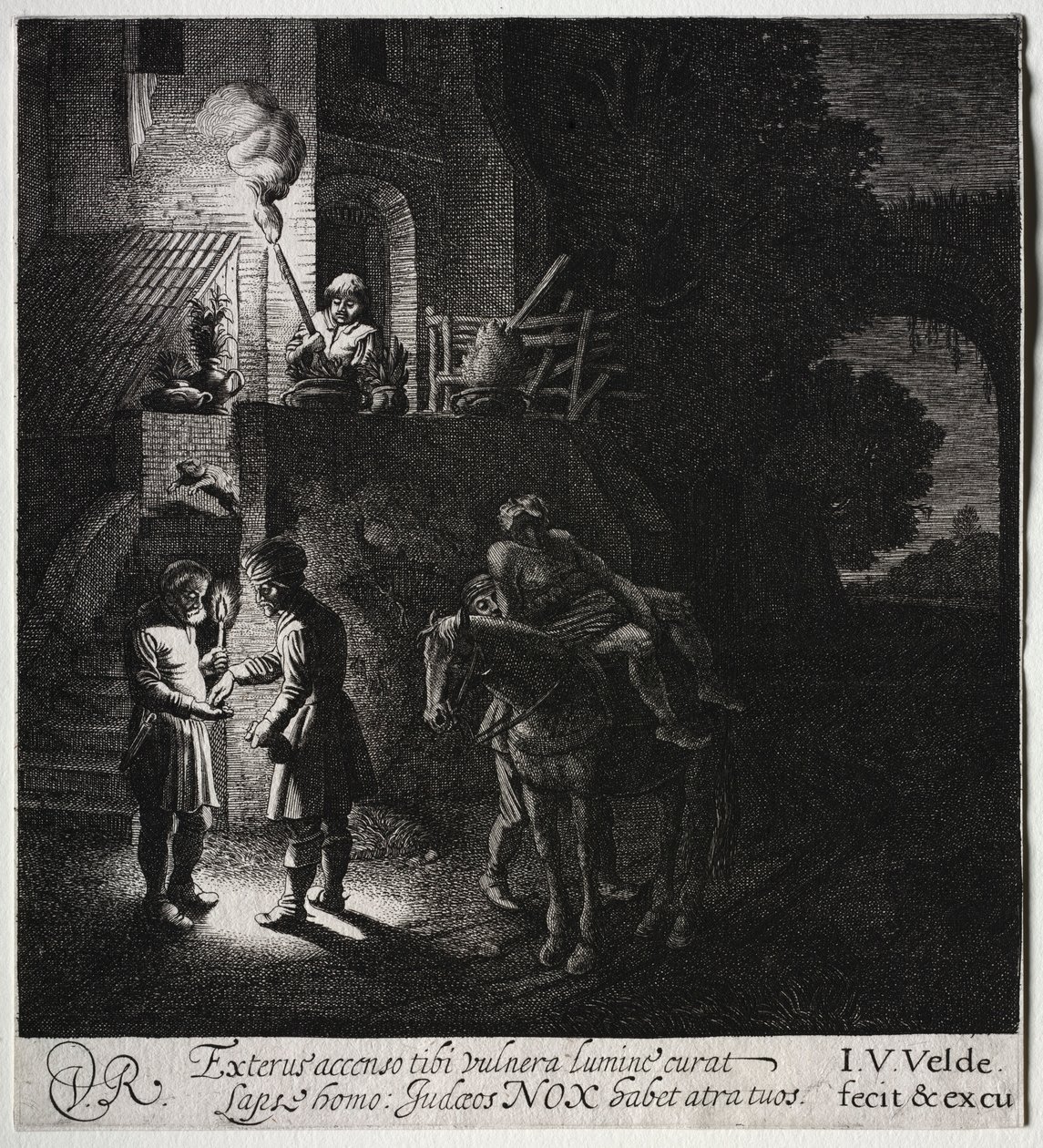 De barmhartige Samaritaan betaalt de herbergier door Jan Van de Velde