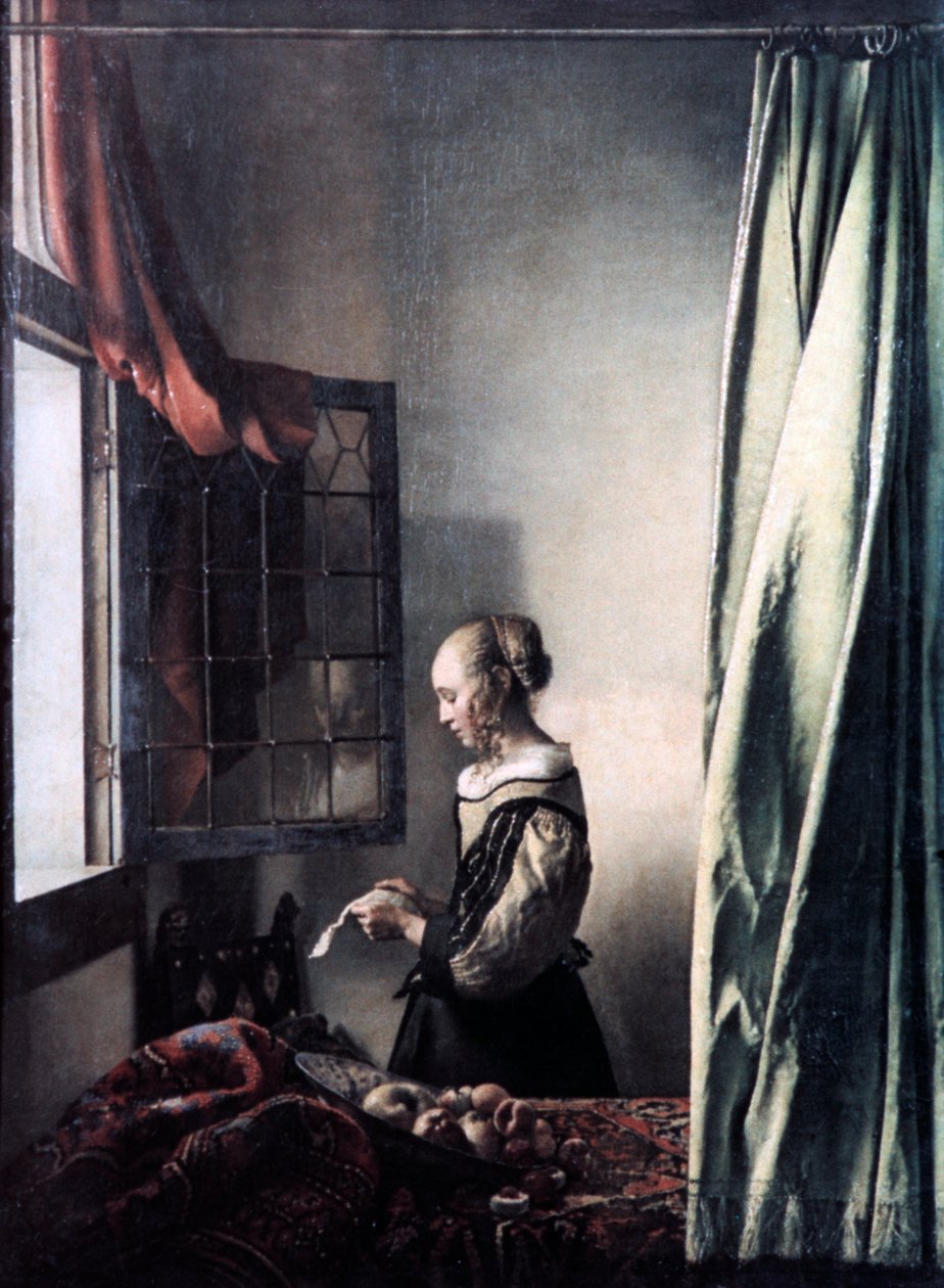 Meisje dat een Brief Leest bij een Open Raam door Jan Vermeer van Delft